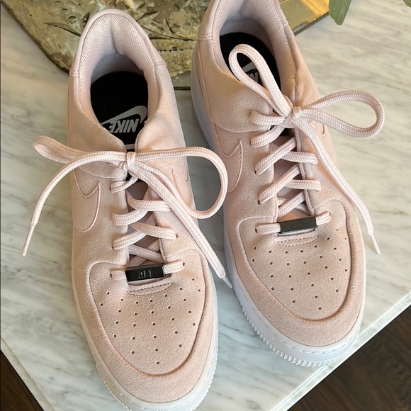 Nike Shoes - Nike AIR FORCE 1 AF1 Pink Suede Sneakers with White Laces